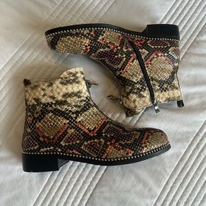 Ninety Union zippy snake stud booties